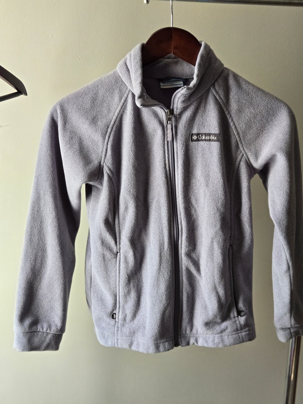 Columbia Light Gray Kids' Full-Zip Fleece Jacket